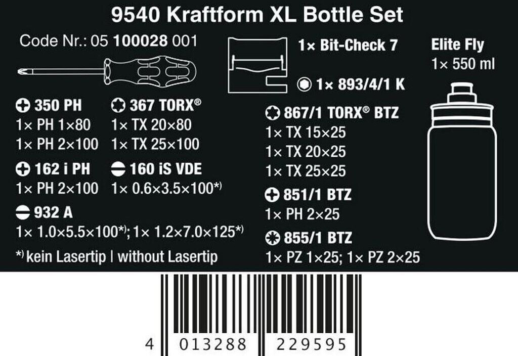 Wera Kraftform XL Bottle + Schraubendreher Set 9540 - 17-teilig Wera Kraftform XL Bottle + Schraubendreher Set 9540 - 17-teilig