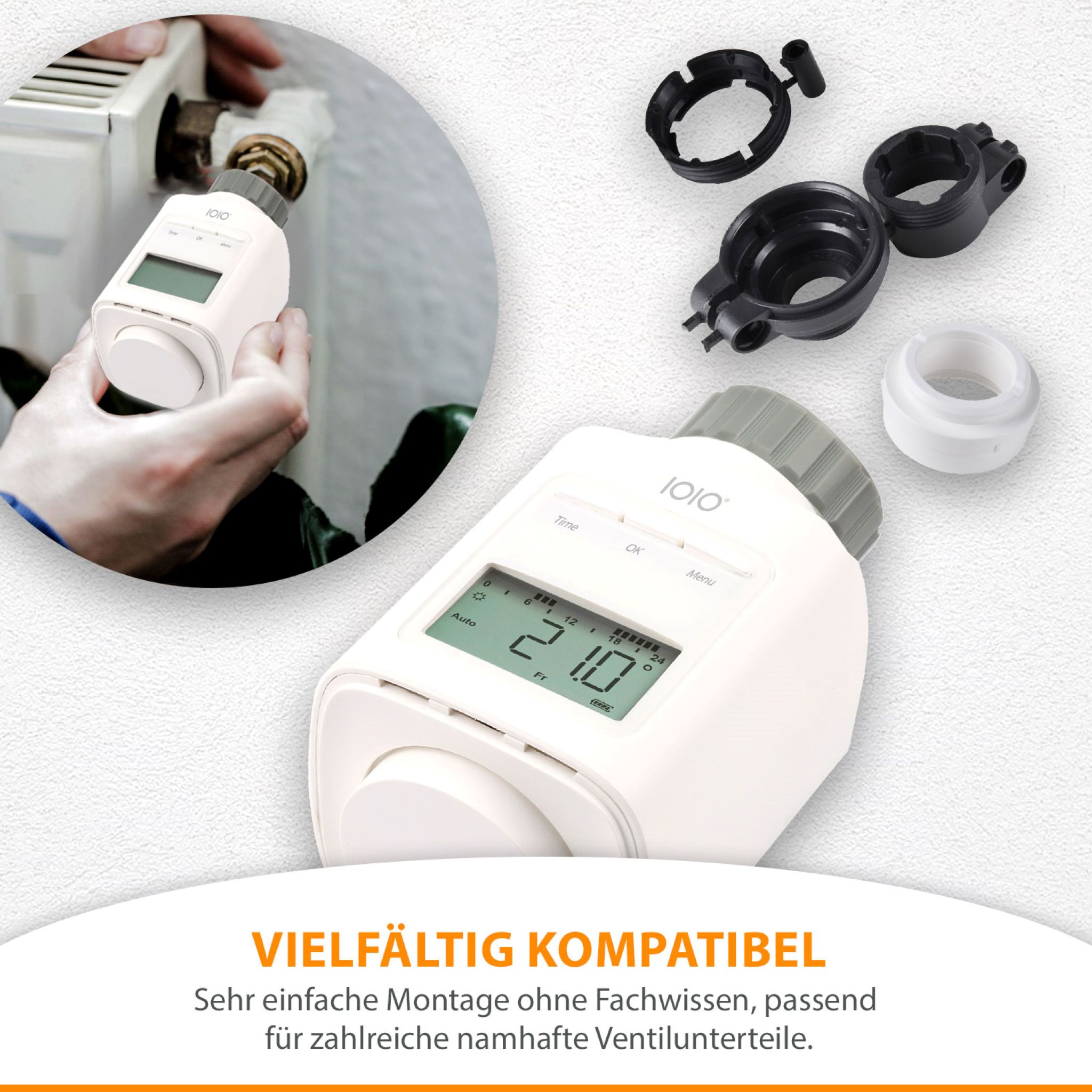 IOIO HT 2000 Elektronischer Heizkörperthermostat Thermostat spart bis 30% Heizkosten IOIO HT 2000 Elektronischer Heizkörperthermostat Thermostat spart bis 30% Heizkosten