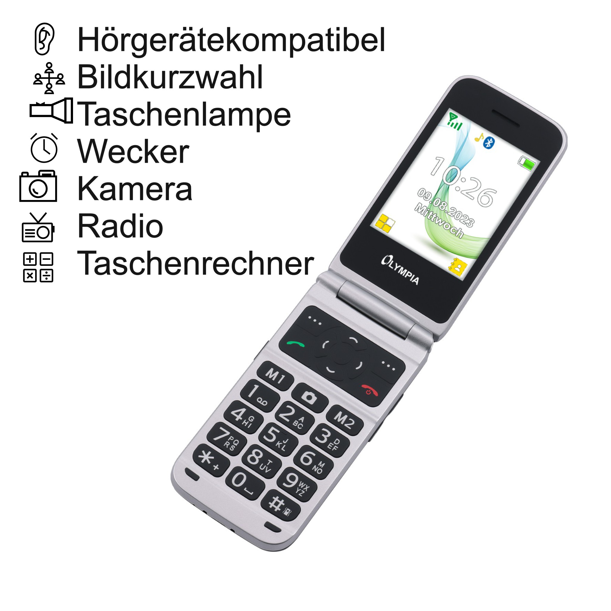 Vitus 4G Klappbare Senioren Mobiltelefon mit Großtasten schwarz Vitus 4G Klappbare Senioren Mobiltelefon mit Großtasten schwarz