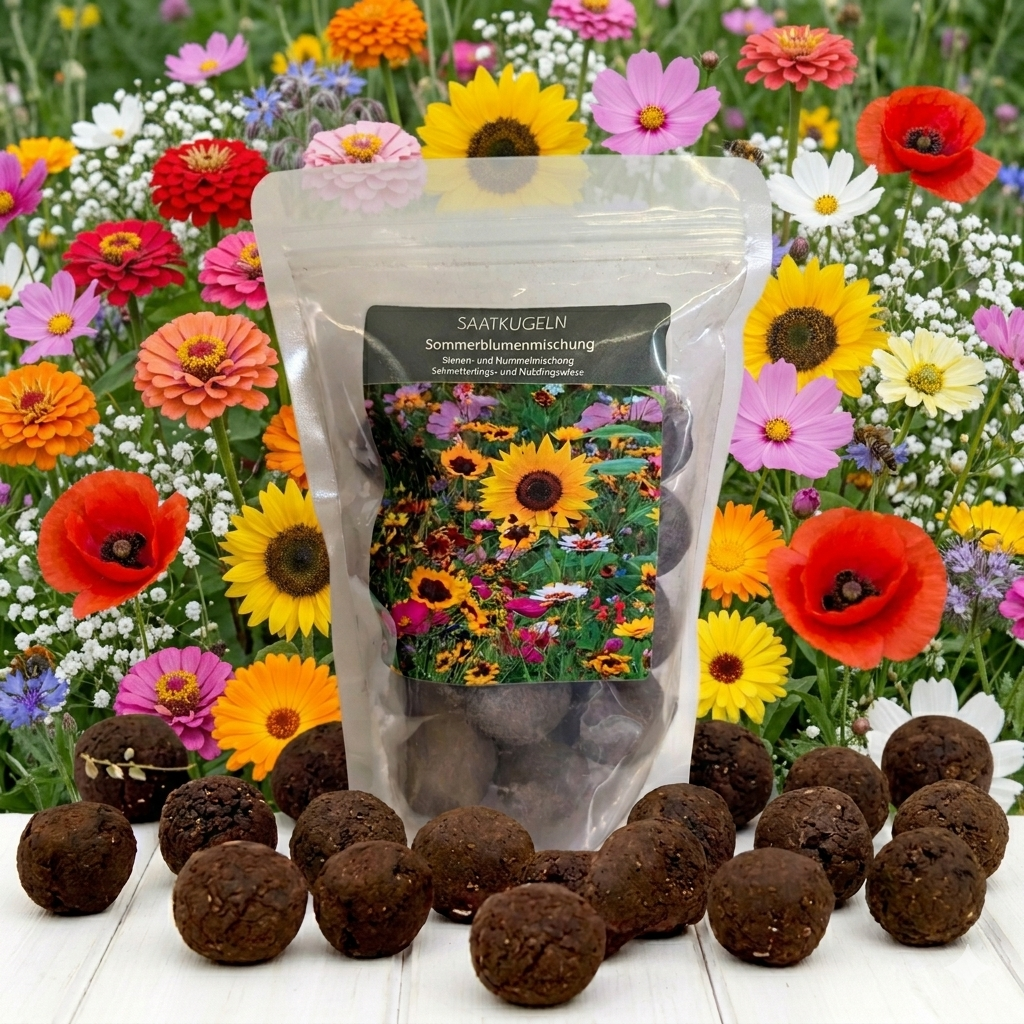 20 Stück Saatkugeln Sommerblumenmischung – Bienen- und Hummelmischung für Schmetterlinge & Nützlinge 20 Stück Saatkugeln Sommerblumenmischung – Bienen- und Hummelmischung für Schmetterlinge & Nützlinge