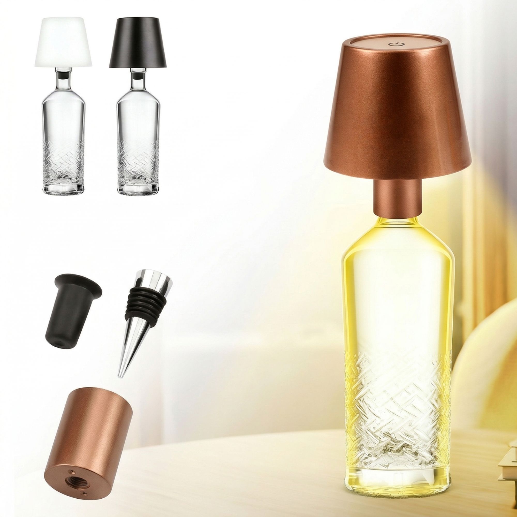 LED Flaschenlampe Bottle Light V2442 – Dimmbare Deko-Leuchte mit 3 Lichtfarben und TOUCH-Funktion für Innen & Außen Bronze LED Flaschenlampe Bottle Light V2442 – Dimmbare Deko-Leuchte mit 3 Lichtfarben und TOUCH-Funktion für Innen & Außen Bronze