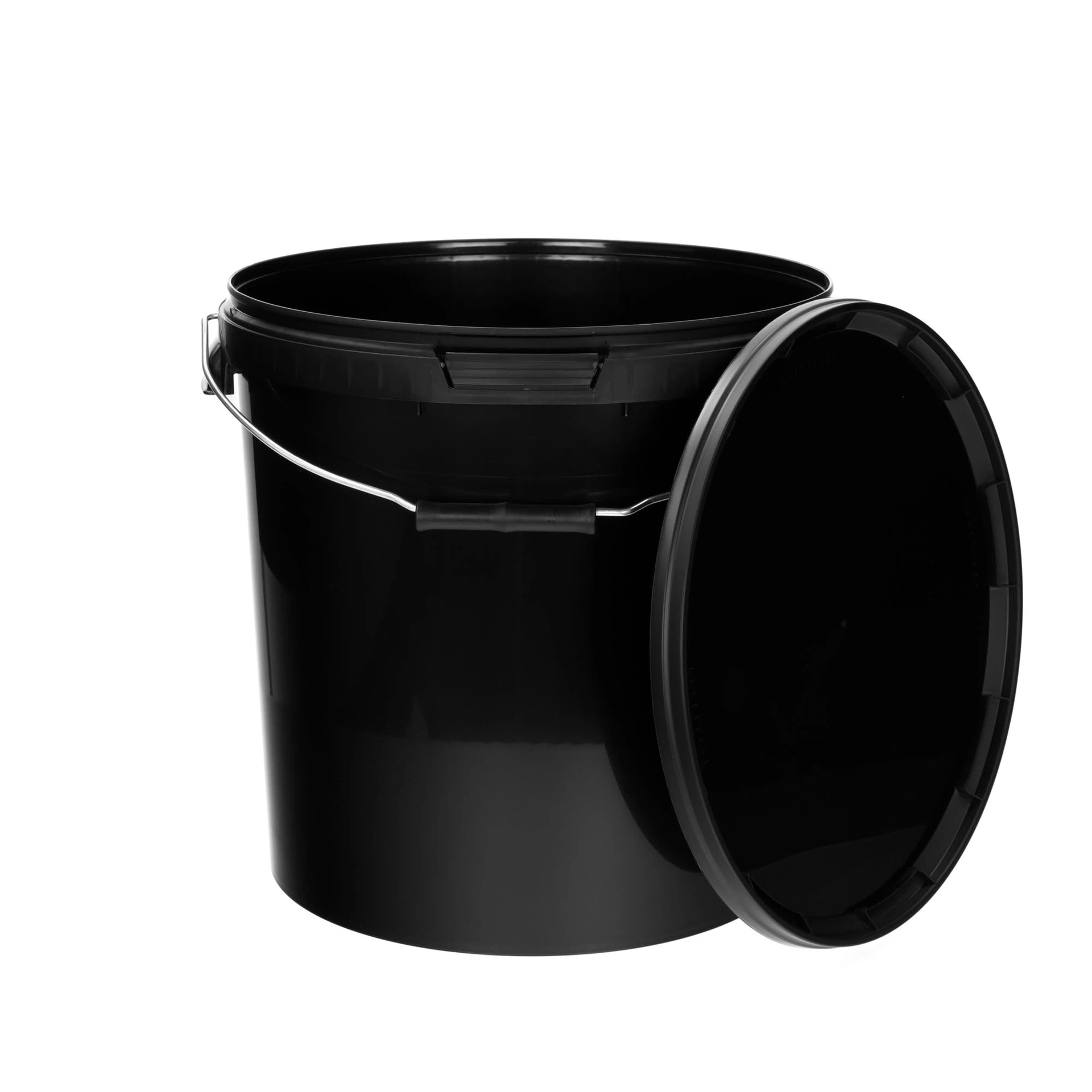 Eimer mit Deckel 30 20 10 5 3 1 0,5 L Schwarz Lebensmittelecht Eimer