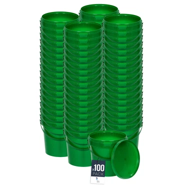 Eimer mit Deckel 30 20 10 1 0,5 L Grün Lebensmittelecht Eimer, Größe: 1L, Farbe: Grün, Anzahl: 100