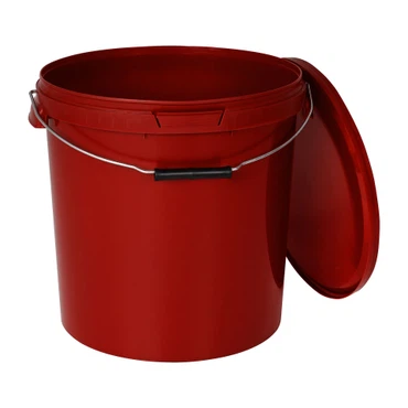 Eimer mit Deckel 30 20 10 1 0,5 L Rot Lebensmittelecht Eimer, Größe: 30L, Farbe: Rot, Anzahl: 1