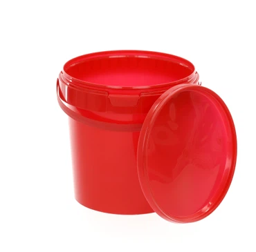 Eimer mit Deckel 30 20 10 1 0,5 L Rot Lebensmittelecht Eimer, Größe: 1L, Farbe: Rot, Anzahl: 10
