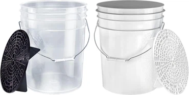 BenBow Detailing SET- Transparent, Weiß, Schwarz, Größe: W + T Eimer + Schmutzsieb x2