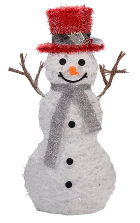 Großer Schneemann mit LED Beleuchtung Deko Figur Rattan Timer Deko Weihnachten