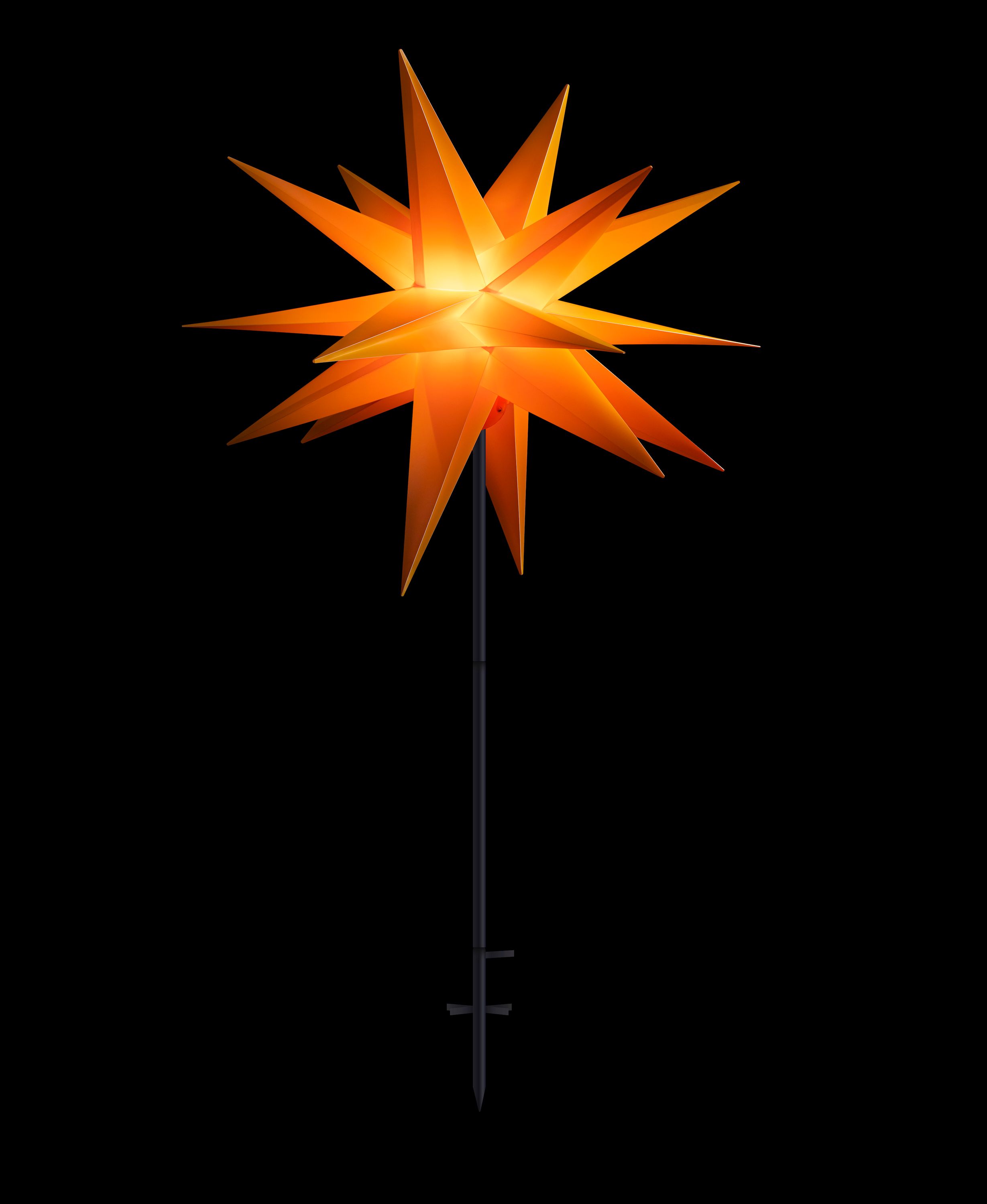 Sterntaler Stern - 18 Zacker - 55 cm Ø auf Ständer inkl. LED-Leuchtmittel (für innen & außen) | Samen Rohde
