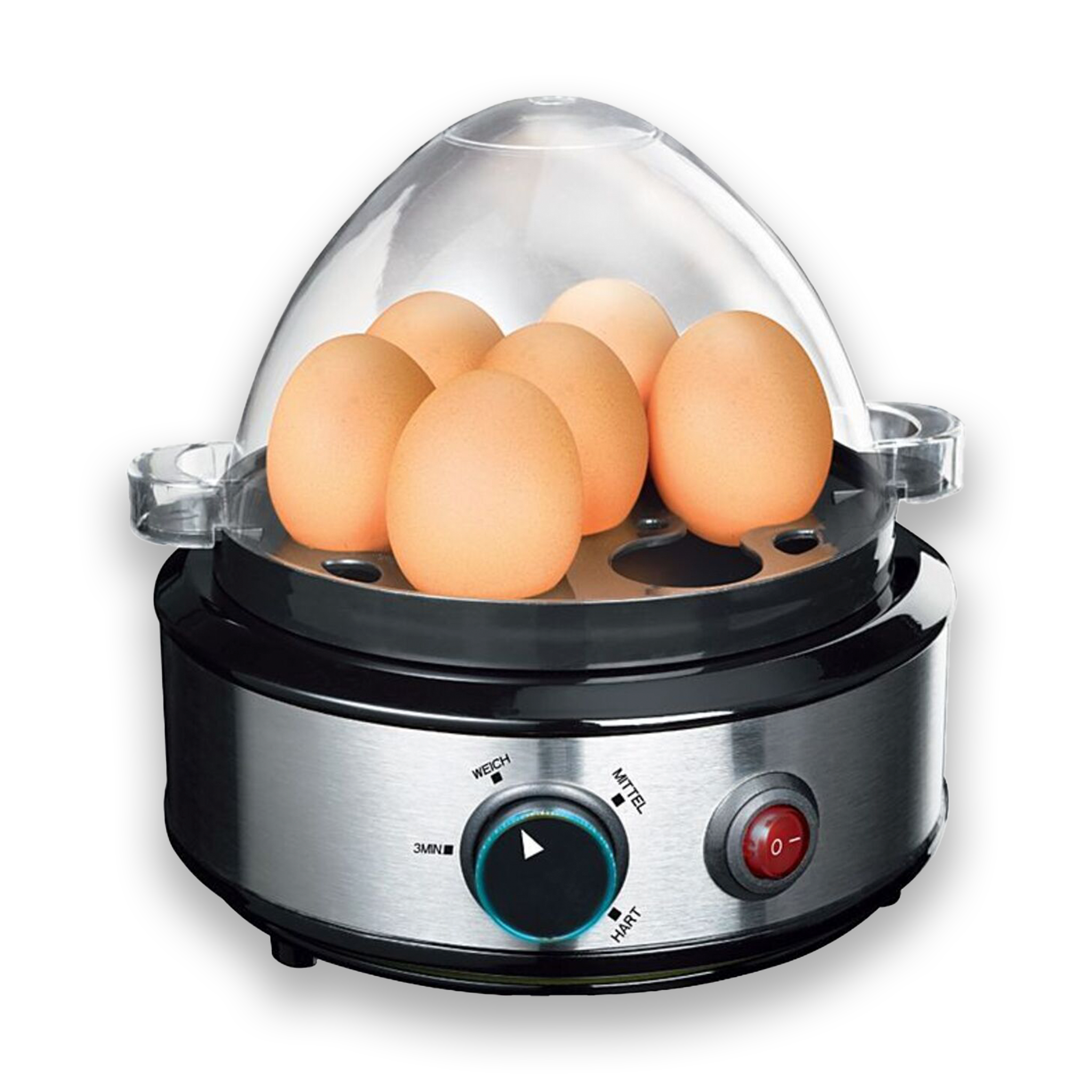 Eierkocher Edelstahl 7 Eier inkl. Egg Cooker Messbecher mit Eipick 320-380W NEU