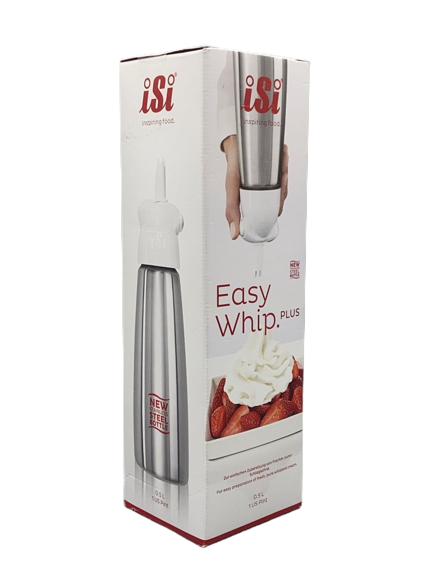 Isi Sahnegerät Easy Whip Plus Edelstahl weiß 0,5l Sahnespender Sahnebereiter