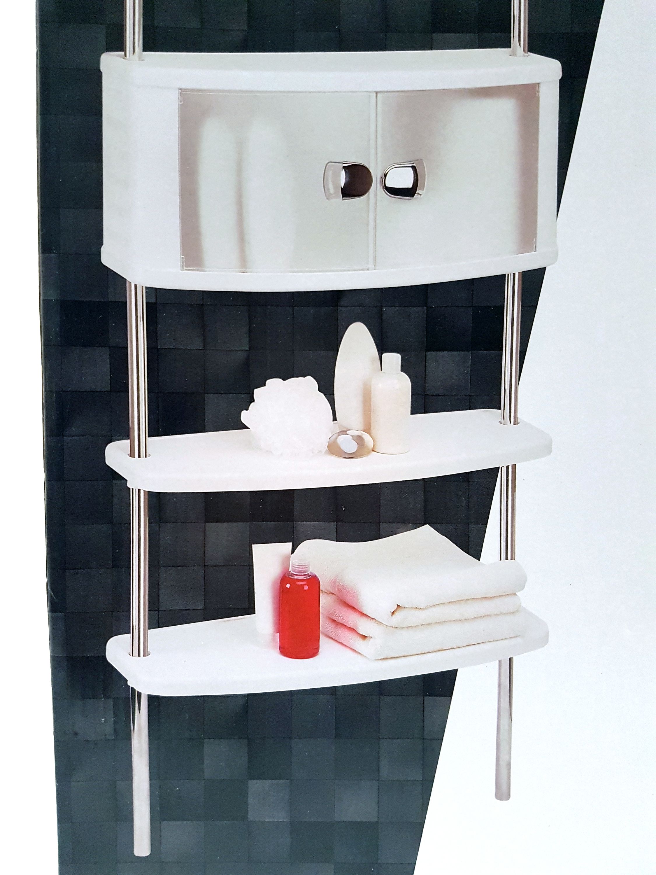 Badregal Teleskopregal Bad Regal Stecksystem Alu Badschrank Ablage ohne Bohren