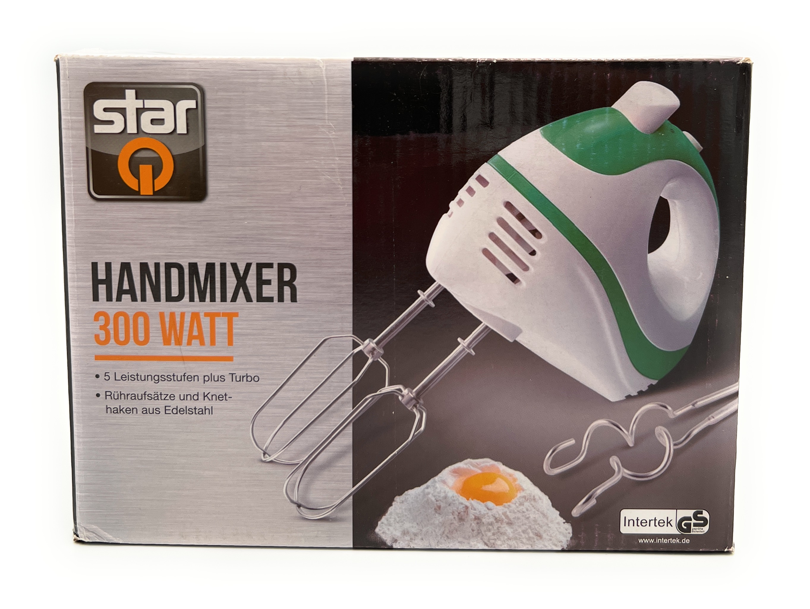 Handmixer Handrührer 300W Handrührgerät Mixer Edelstahl Schneebesen Turbo