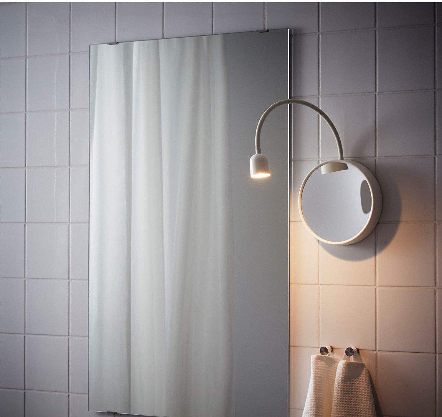 IKEA BLAVIK Wandleuchte,LED weiß batteriebetrieben o. Bohren m.Saugnapf Lampe