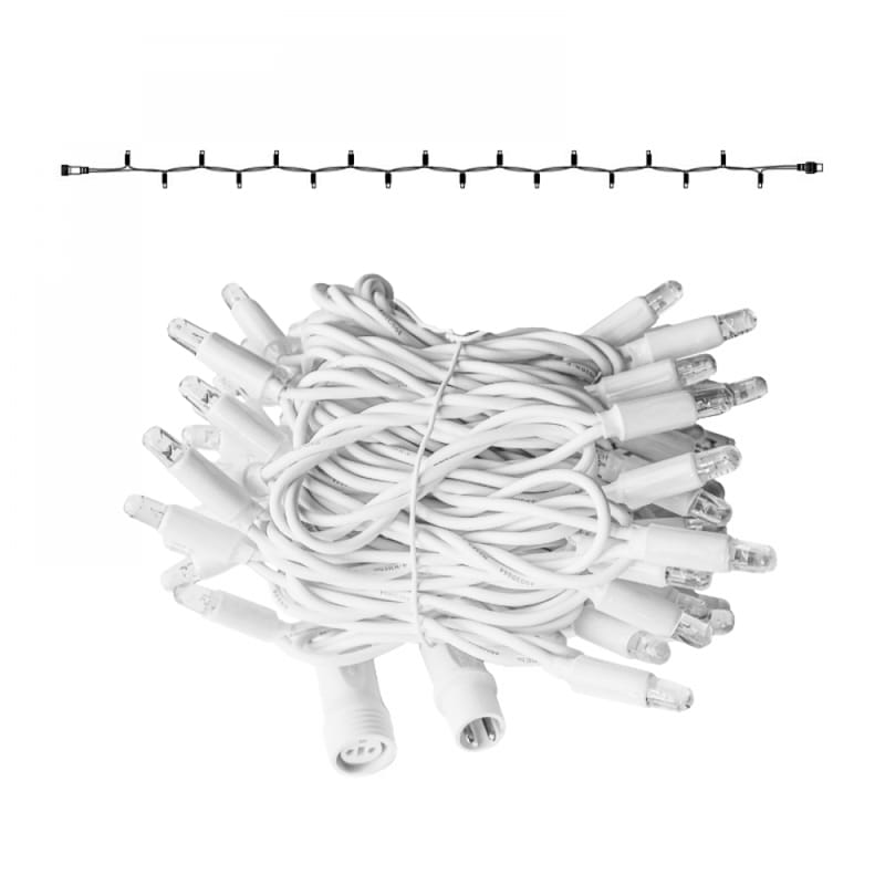 10m Lichterkette weiß, 100 LEDs warmweiß 3000K