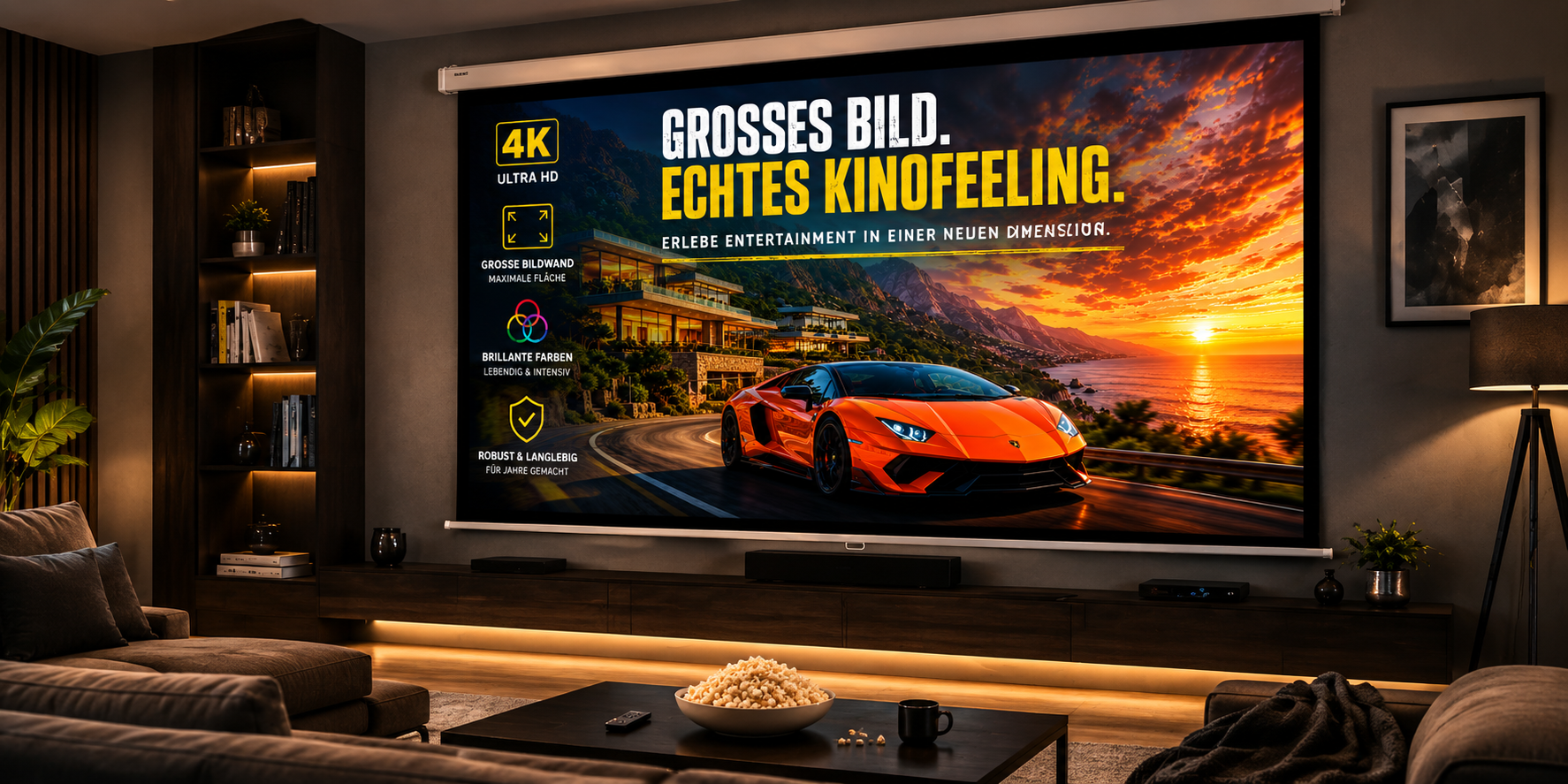 Pull Down Projector Screen