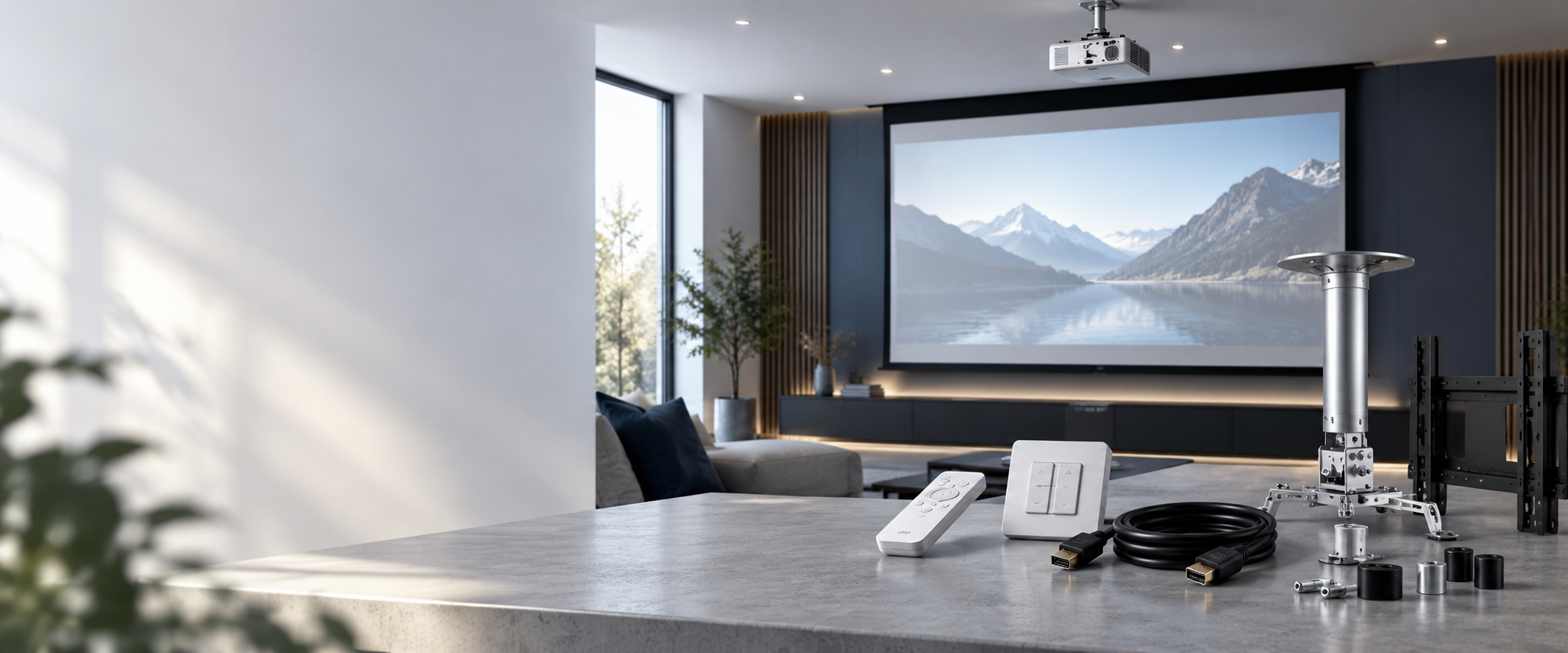 Accessoires projecteur et écran : supports et commandes