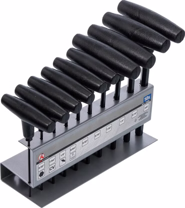 BGS 7099 Schraubendreher-Satz mit T-Griff | Zollmaße | Innensechskant 3/32" - 3/8" | 10-tlg.