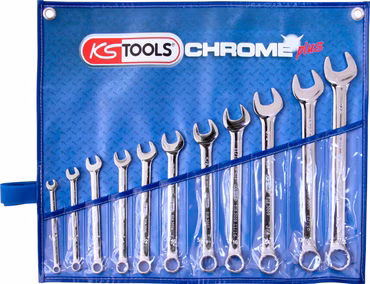 KS Tools 518.3000 CHROMEplus Ringmaulschlüssel-Satz, abgewinkelt, 11-tlg Zoll