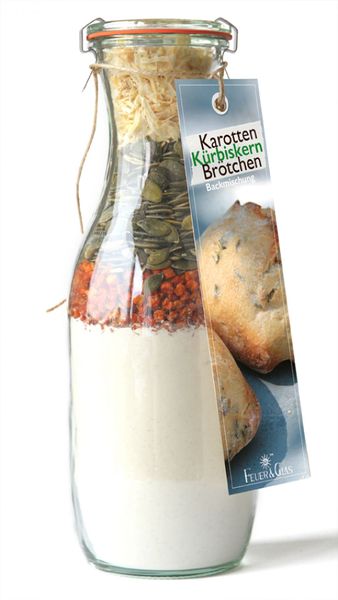 Karotten Kürbiskern Brötchen - Backmischung im Glas