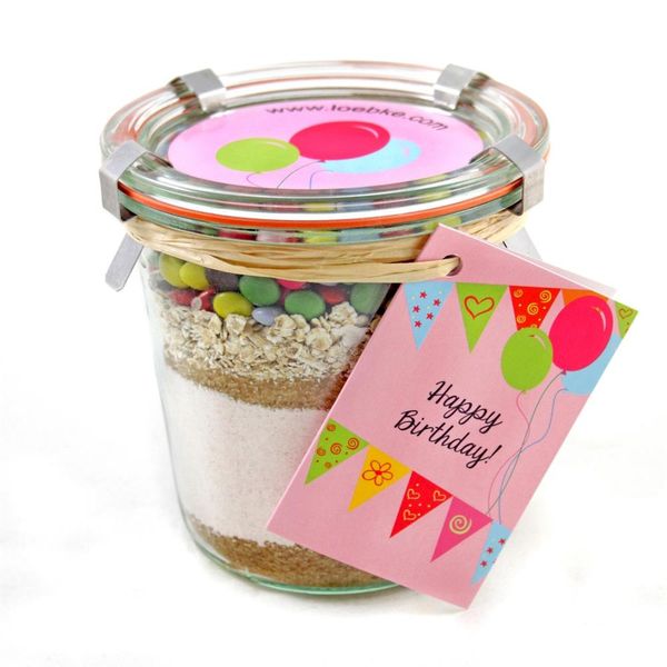Geburtstag Kuchen Happy Birtday - Kuchen Backmischung im Glas