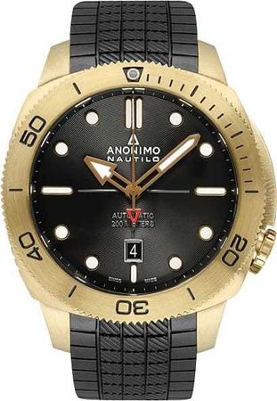 NAUTILO BRONZE BLACK DIAL RUBBER BAND