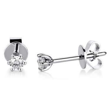 Ohrstecker 6er-Krappe 18 kt WG 0,15ct