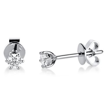 Ohrstecker 6er-Krappe 18 kt WG 0,20ct