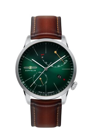 Zeppelin Herrenuhr Automatik mit Gangreserveanzeige und Lederarmband
