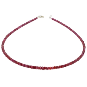Kette Collier aus echtem Rubin & 925 Silber Edelsteinkette rot Rubinkette für Damen