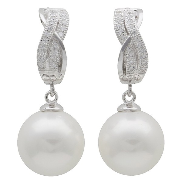 Ohrringe Muschelkernperlen Zirkonia 925 Silber