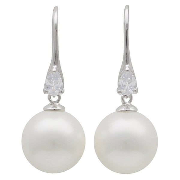 Ohrhänger Muschelkernperlen und Zirkonia 925 Silber