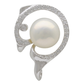 Anhänger Delfin mit Süßwasser Perle & Zirkonia weiß 2 Ösen 925 Silber Damen Anhänger Delfin mit Süßwasser Perle & Zirkonia weiß 2 Ösen 925 Silber Damen