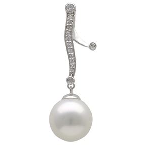 Anhänger Einhänger Muschelkernperle Perle & Zirkonia weiß 925 Silber Damen Anhänger Einhänger Muschelkernperle Perle & Zirkonia weiß 925 Silber Damen