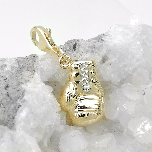 Charm Einhänger Boxhandschuh bicolor 375 Gelbgold