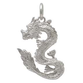 Anhänger Drache Dragon 30x16,4mm aus 925 Sterling Silber rhodiniert