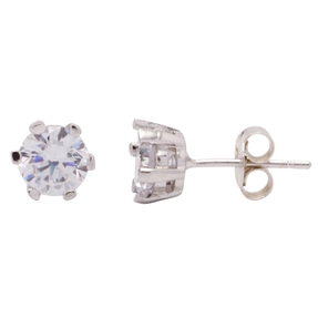 Klassische Ohrstecker Stecker mit Zirkonia weiß 6mm 925 Silber Ohrschmuck Damen Klassische Ohrstecker Stecker mit Zirkonia weiß 6mm 925 Silber Ohrschmuck Damen