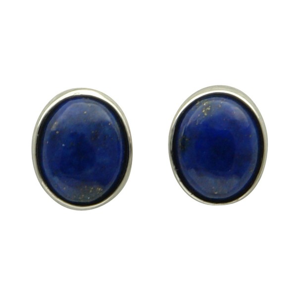Ohrstecker aus Lapis-Lazuli und 925 Silber oval