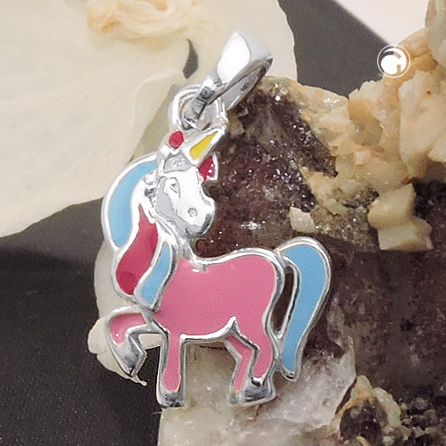 Anhänger 14x11mm Kinder Einhorn aus 925 Silber