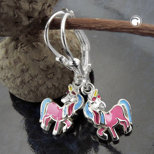Brisur 26x8mm Kinder Einhorn aus 925 Silber