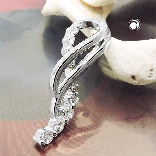 Eleganter Anhänger 25x7mm Zirkonia 925 Silber