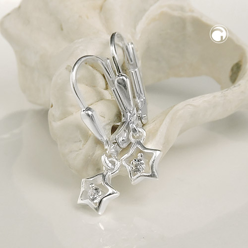 Brisur 22x6mm Sterne Zirkonia 925 Silber