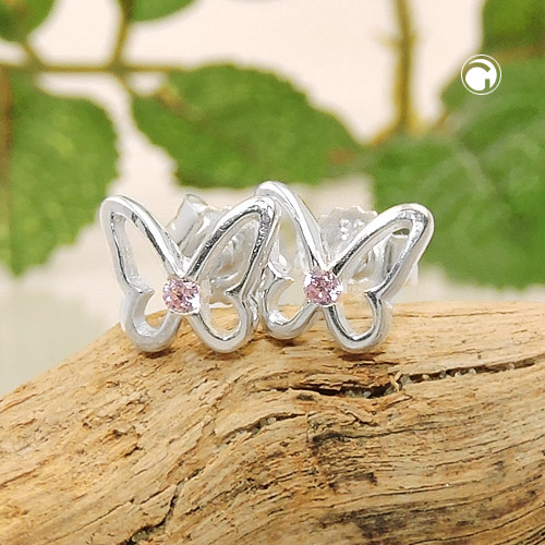 Ohrstecker Schmetterling Zirkonia 925 Silber