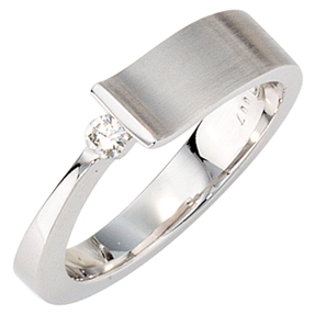 Damenring Ring aus 585 Gold Weißgold mit Diamant Brillant Fingerschmuck