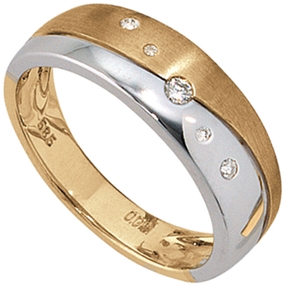 Ring für Damen mit Diamanten 585 Gold Weißgold & Gelbgold Fingerschmuck