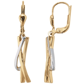 Ohrhänger Boutons mit Diamanten Brillanten 585 Gelbgold Ohrschmuck für Damen