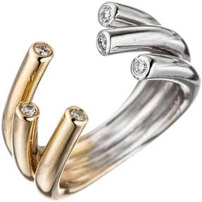 Ring Diamanten Brillanten 585 Gold gelb weiß Damen