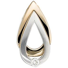 Anhänger mit Diamant Brillant 585 Gold Gelbgold & Weißgold Halsschmuck Damen