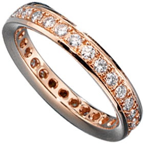 Ring Memoryring mit Diamanten Brillanten 585 Gold Rotgold Fingerschmuck für Damen