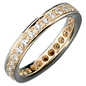 Ring für Damen Memoryring mit Diamanten Brillanten 585 Gold Gelbgold Goldring