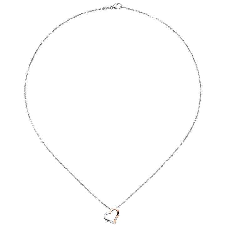 Collier Herz Diamant 585 Gold rot weiß
